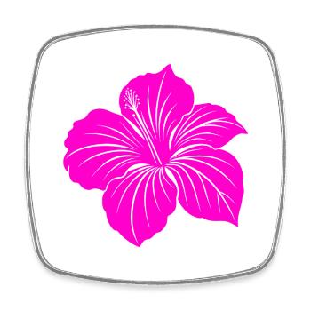 Hibiscus flower - Square fridge magnet - white - Front