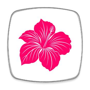 Hibiscus flower - Square fridge magnet - white - Front