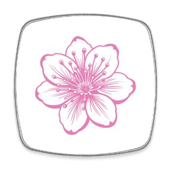 Cherry blossom flower - Square fridge magnet - white - Front