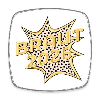 Braut 2026 Popart - Viereckiger Kühlschrankmagnet - Weiß - Vorne