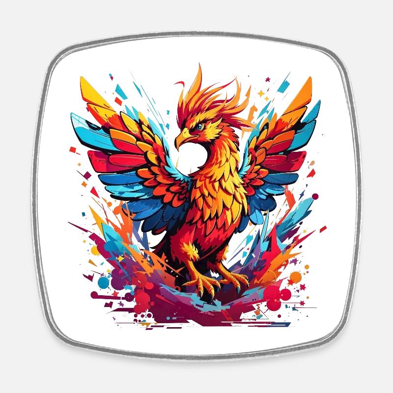 Explosion de couleur de Phénix de Feu - Magnet carré - blanc
