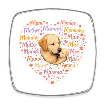 Labrador Mama Herz – Muttertag Geschenk - Viereckiger Kühlschrankmagnet - Weiß - Vorne