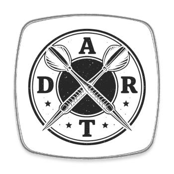 DART Logo Vintage Pfeile Sport Outfit - Viereckiger Kühlschrankmagnet - Weiß - Vorne