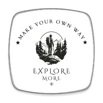 Explore More – Make Your Own Way Hiking Adventure - Square fridge magnet - white - Front