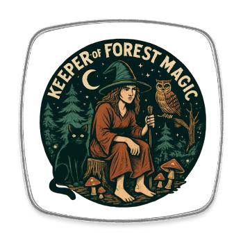 Forest Spell Guardian - Square fridge magnet - white - Front