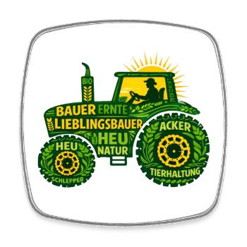 Lieblingsbauer Traktor Geschenk für Landwirte - Viereckiger Kühlschrankmagnet - Weiß - Vorne