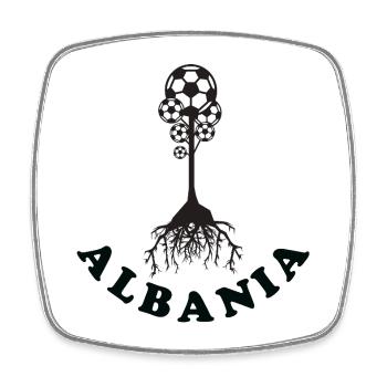 Albania Fussball - Viereckiger Kühlschrankmagnet - Weiß - Vorne