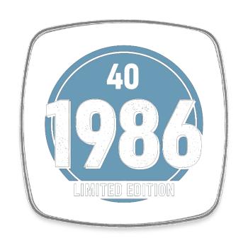 40th Birthday Man Woman 40 Year Old 1986 Gift - Square fridge magnet - white - Front