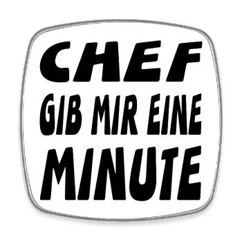 Chef - Viereckiger Kühlschrankmagnet - Weiß - Vorne