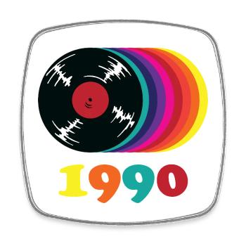 1990 Vintage - Viereckiger Kühlschrankmagnet - Weiß - Vorne