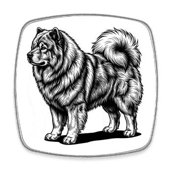Eurasier | Old Dude - Viereckiger Kühlschrankmagnet - Weiß - Vorne