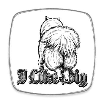 Eurasier | I Like Big - Viereckiger Kühlschrankmagnet - Weiß - Vorne