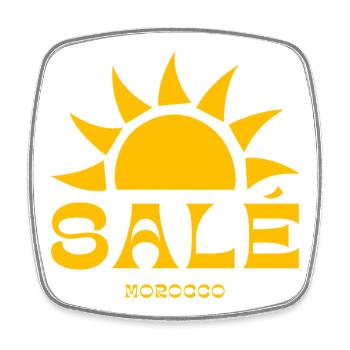 Salé Morocco Sun  - Square fridge magnet - white - Front