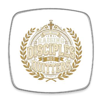 Raising Disciples Not Quitters Christliche Mama - Viereckiger Kühlschrankmagnet - Weiß - Vorne