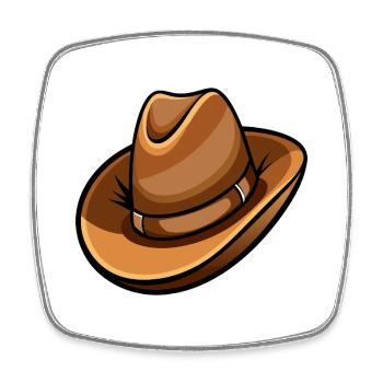 Cowboy hat - Square fridge magnet - white - Front