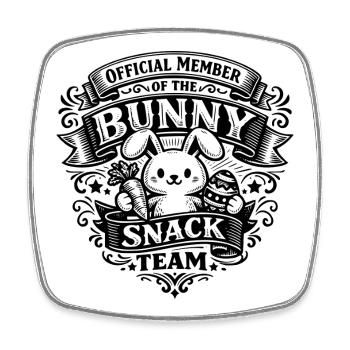 Offizielles Mitglied des Bunny Snack Teams - Viereckiger Kühlschrankmagnet - Weiß - Vorne