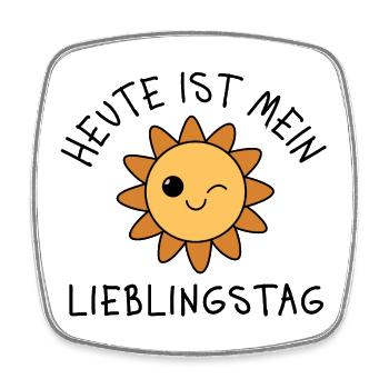 Heute ist mein Lieblingstag – Sonne Gute Laune - Viereckiger Kühlschrankmagnet - Weiß - Vorne