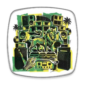 Roots Dub Reggae Soundsystem - Viereckiger Kühlschrankmagnet - Weiß - Vorne
