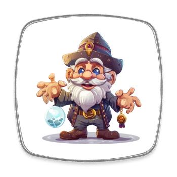 Imp Enchanted Forest Luminous Sphere Magician - Square fridge magnet - white - Front