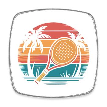 Padel Sunset - Square fridge magnet - white - Front