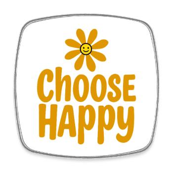 Choose Happy Smiling Flower Positivity - Square fridge magnet - white - Front