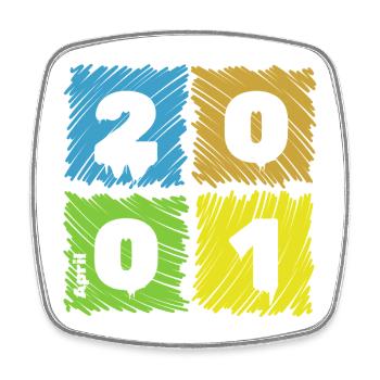 25. Écussons de Farbige du Geburtstag depuis 04/2001 - Magnet carré - blanc - Devant