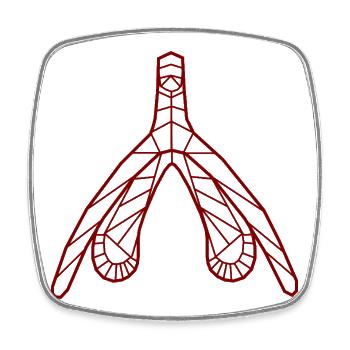 Klitoris_burgund - Square fridge magnet - white - Front