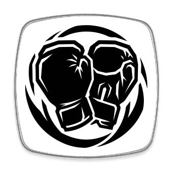 Icône des gants de boxe - Magnet carré - blanc - Devant