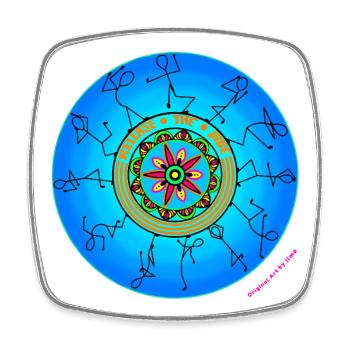 Release the Vibe - Hand Drawn Mandala Art - Square fridge magnet - white - Front