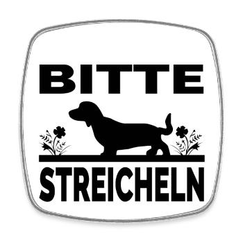 Dackel - Viereckiger Kühlschrankmagnet - Weiß - Vorne