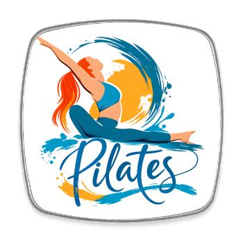 Pilates énergie et souplesse - Magnet carré - blanc - Devant