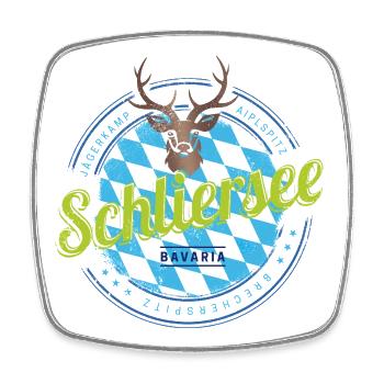 Schliersee Bayern Deutschland Hirsch Souvenir - Viereckiger Kühlschrankmagnet - Weiß - Vorne
