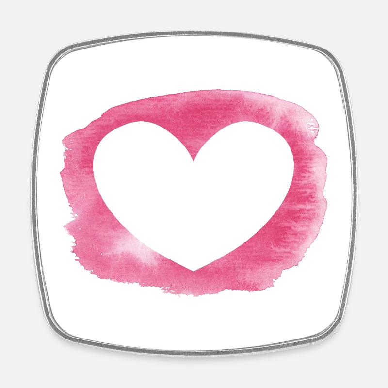 Heart - personalizable - Square fridge magnet - white