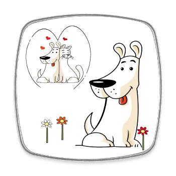 Dog in love - Square fridge magnet - white - Front