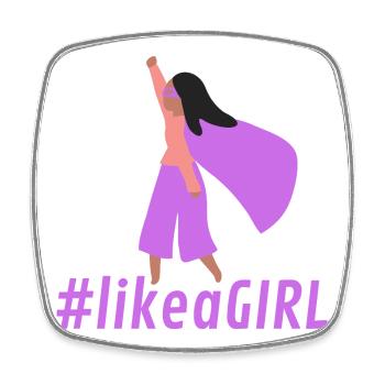 Fighter in Purple Cape - Square fridge magnet - white - Front