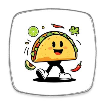Taco man, man tacos - Square fridge magnet - white - Front
