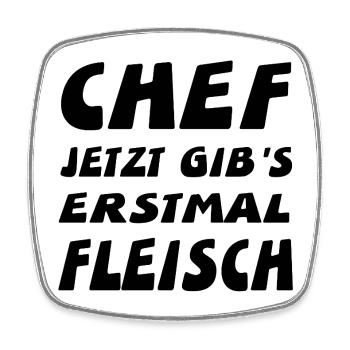 Chef - Viereckiger Kühlschrankmagnet - Weiß - Vorne