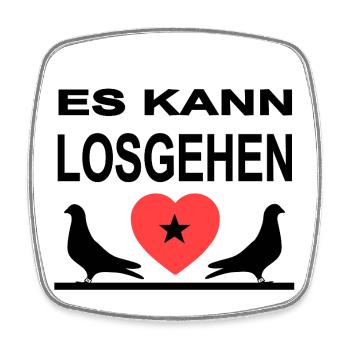 Tauben - Viereckiger Kühlschrankmagnet - Weiß - Vorne
