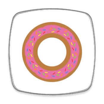Donut - Viereckiger Kühlschrankmagnet - Weiß - Vorne