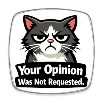 Salty Cat Attitude Tee - Square fridge magnet - white - Front