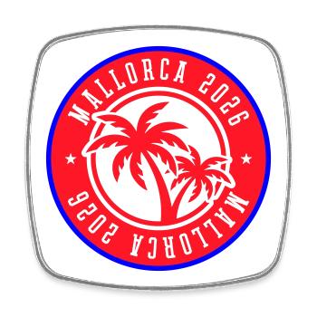 Mallorca 2026 Palm Trees - Square fridge magnet - white - Front