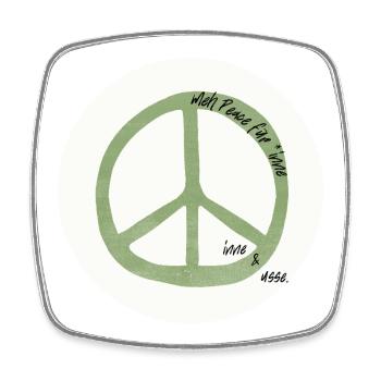 meh Peace - Viereckiger Kühlschrankmagnet - Weiß - Vorne