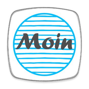 Moin - Greetings from Northern Germany - Square fridge magnet - white - Front