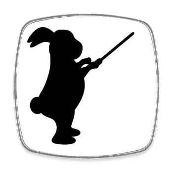 Conductor Rabbit Music - Square fridge magnet - white - Front