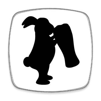 Lapin de Bière Lapin de Pâques - Magnet carré - blanc - Devant