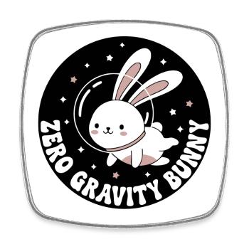 Zero Gravity Bunny - Square fridge magnet - white - Front
