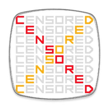 Censored Funny Statement Freedom Logo - Square fridge magnet - white - Front