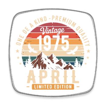 Vintage Anniversary April 1975 April 1975 - Square fridge magnet - white - Front