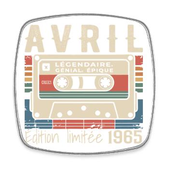 avril 1965 April 1965  - Magnet carré - blanc - Devant