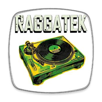 Raggatek Turntable Jamaïque - Magnet carré - blanc - Devant